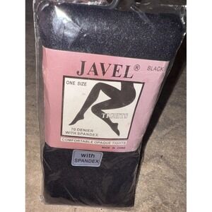 Javel Black One Size Comfortable Opaque Tights Pantyhose